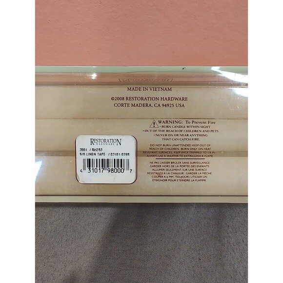 Restoration Hardware Textured Taper Candles 4 Pack 12 Inch Linen Tape - Picture 4 of 4